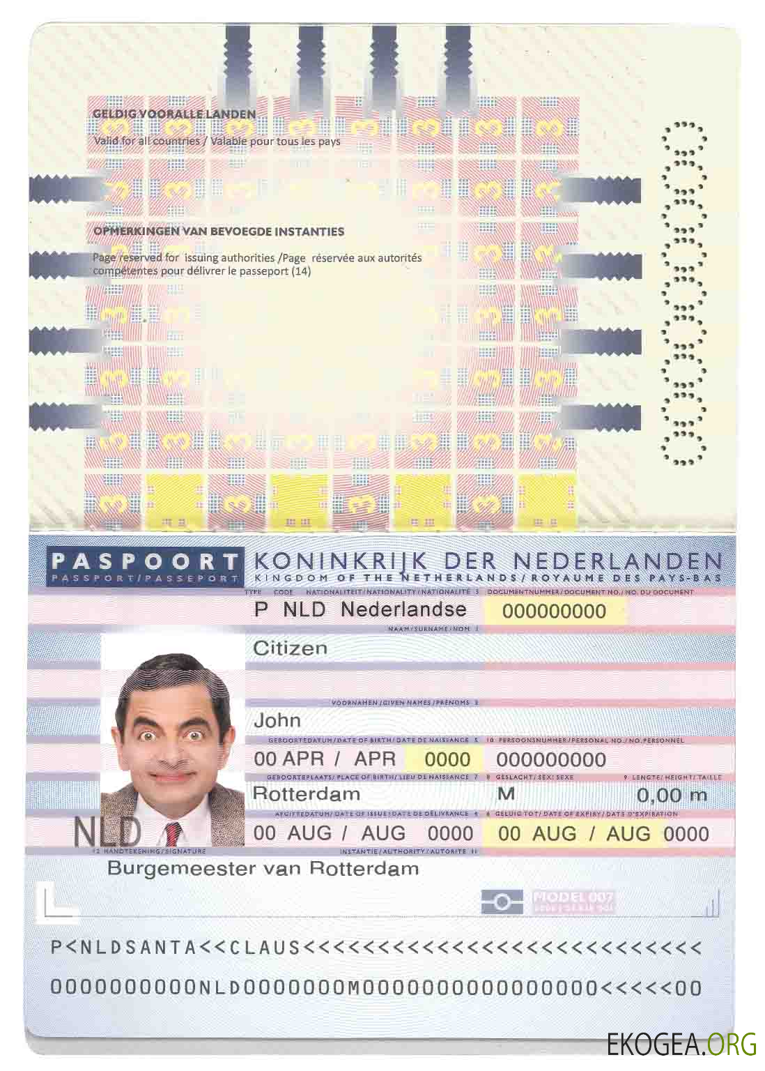 Passeport des Pays Bas (Hollande) (2006 2016)